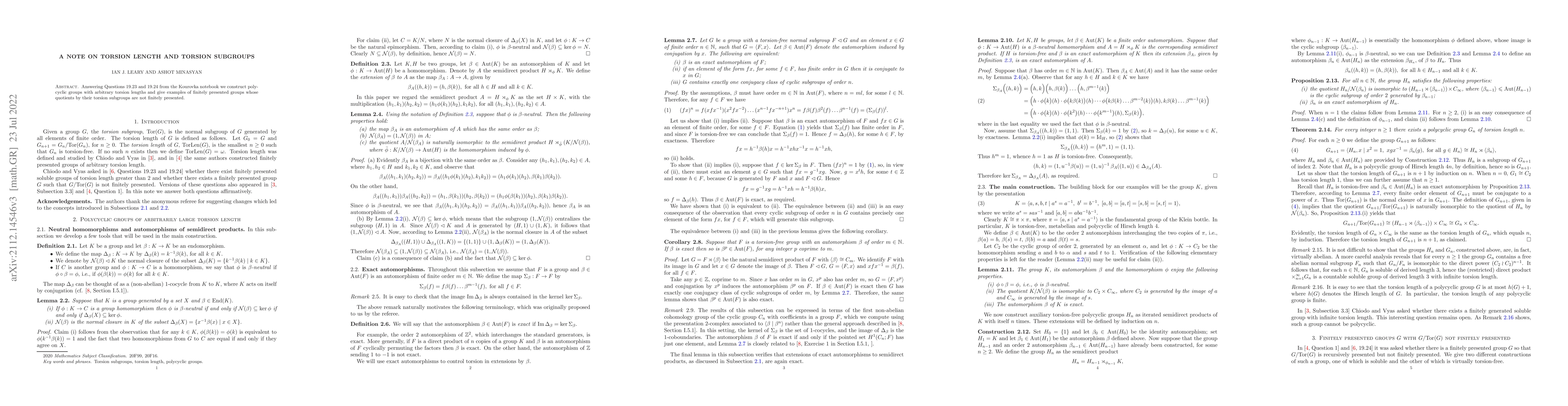 Thumbnail for A note on torsion length and torsion subgroups