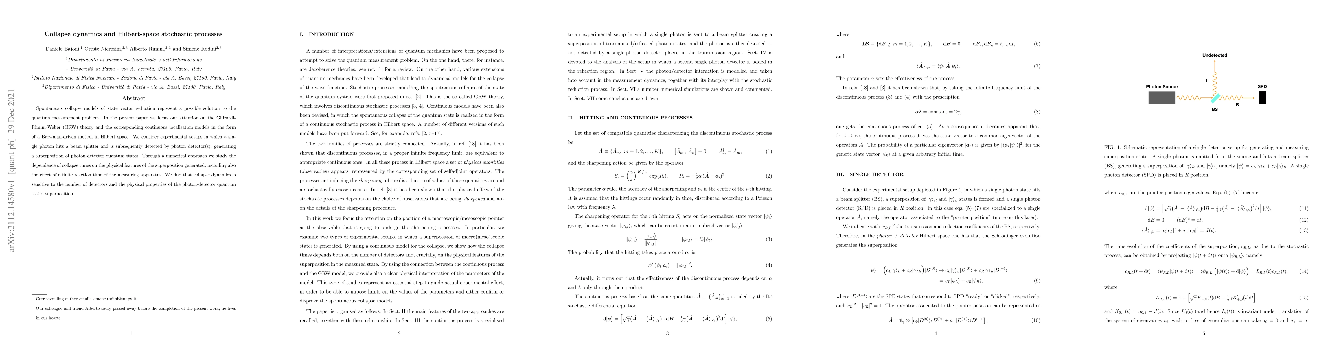 Thumbnail for Collapse dynamics and Hilbert-space stochastic processes