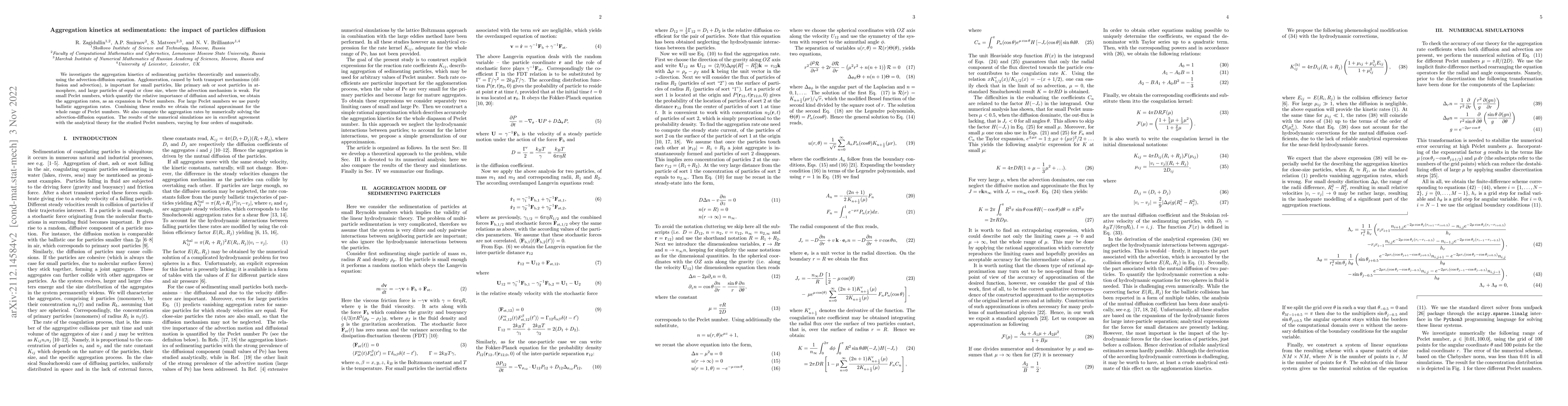 Thumbnail for Aggregation kinetics at sedimentation: the impact of particles diffusion