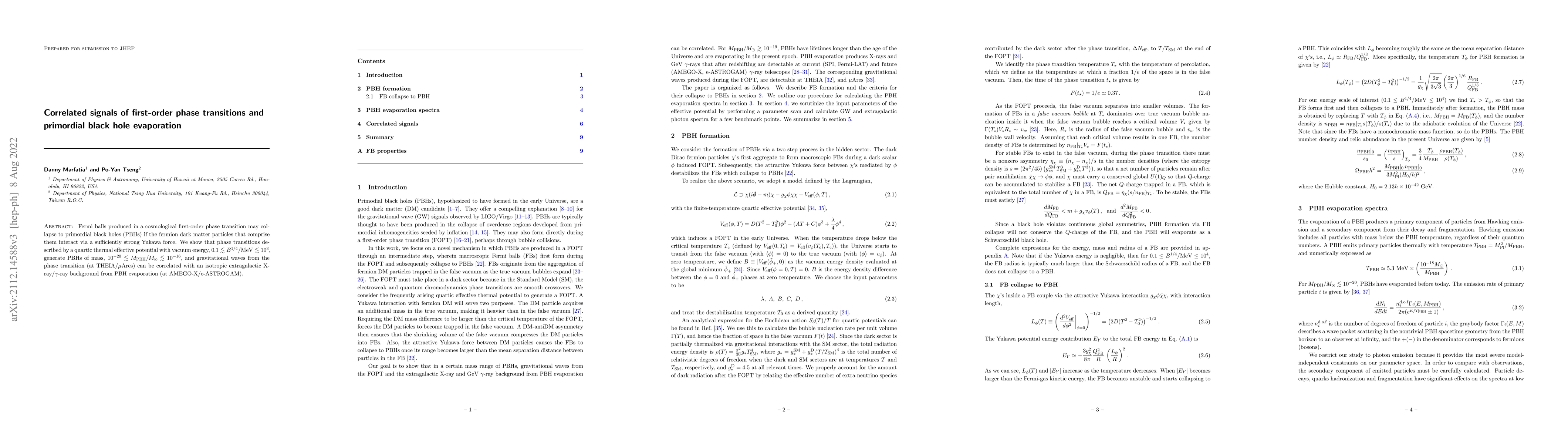 Thumbnail for Correlated signals of first-order phase transitions and primordial black
  hole evaporation