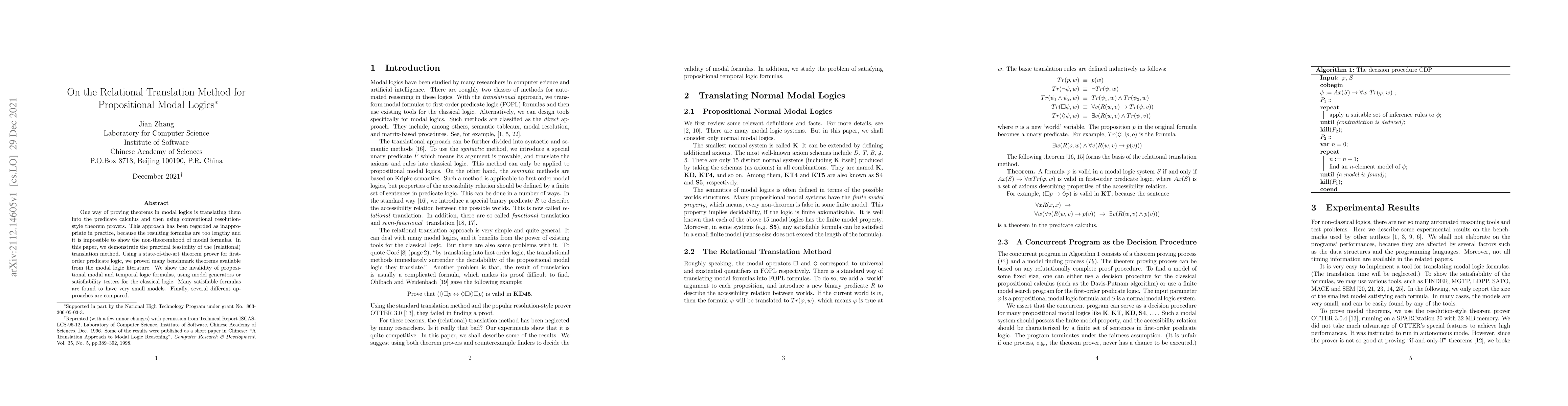 Thumbnail for On the Relational Translation Method for Propositional Modal Logics