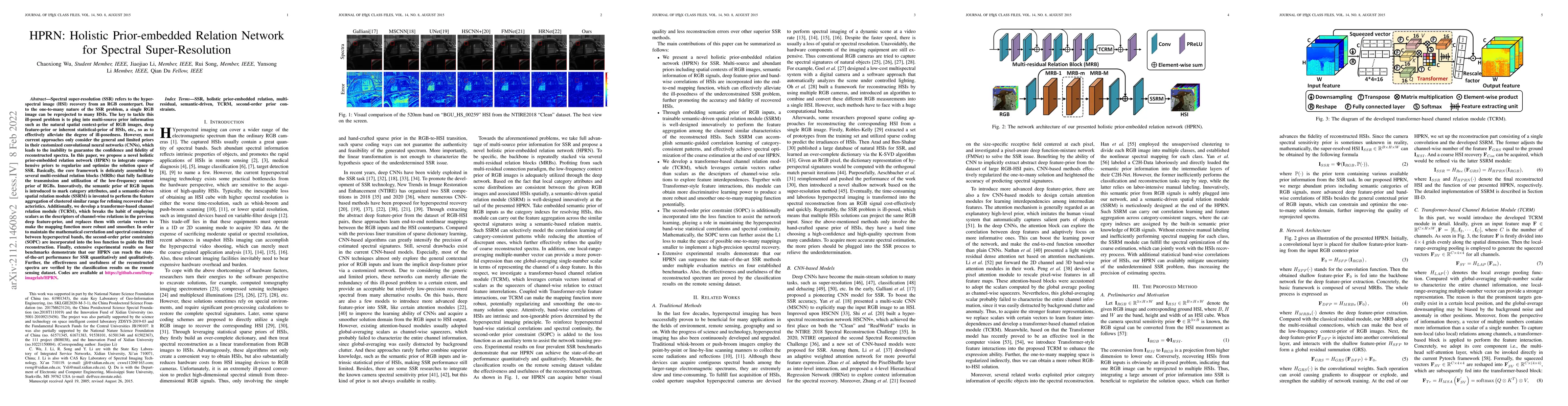 Thumbnail for HPRN: Holistic Prior-embedded Relation Network for Spectral
  Super-Resolution