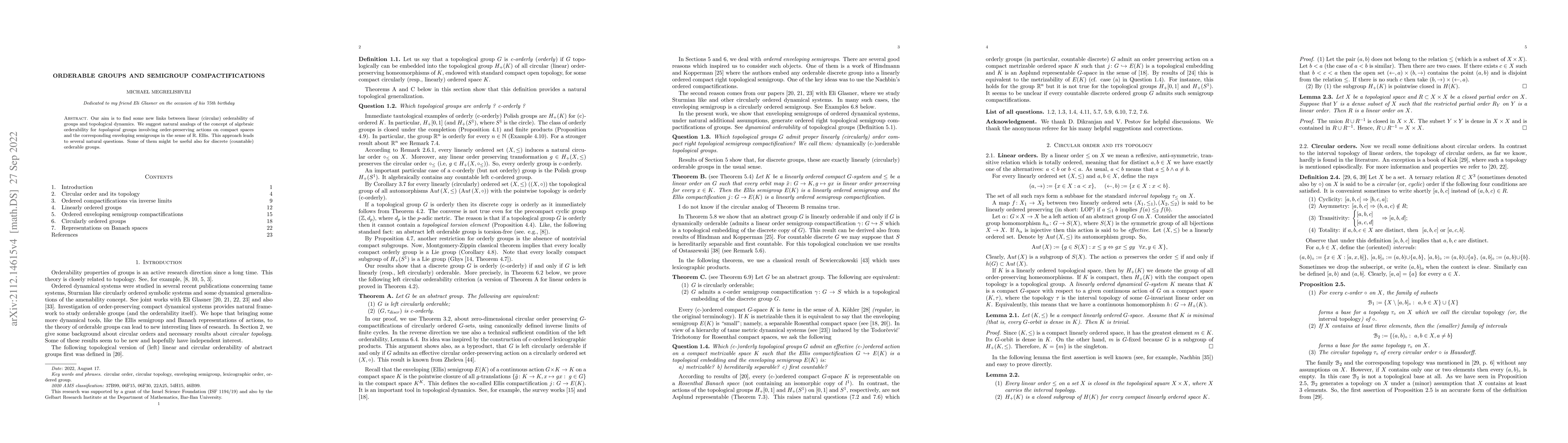 Thumbnail for Orderable groups and semigroup compactifications