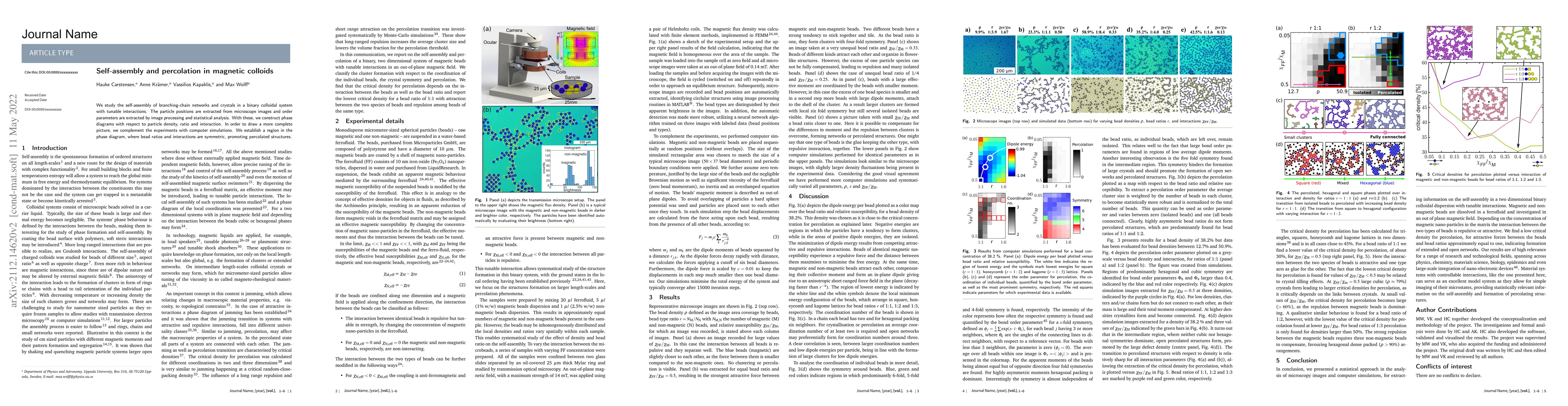 Thumbnail for Self-assembly and percolation in magnetic colloids
