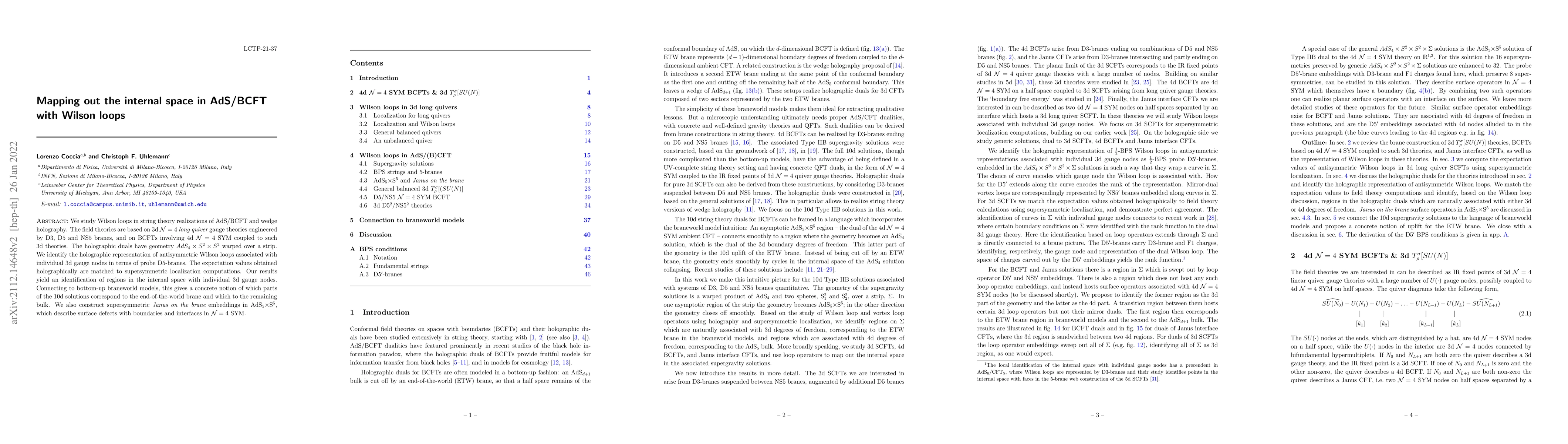 Thumbnail for Mapping out the internal space in AdS/BCFT with Wilson loops