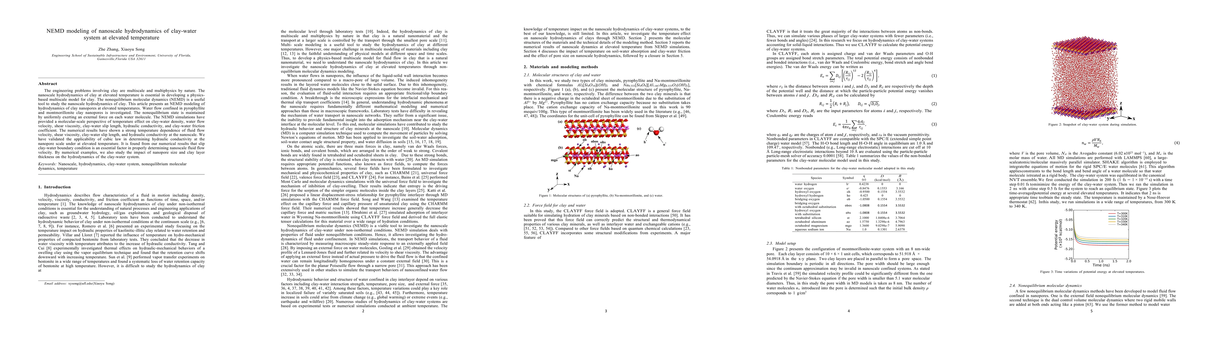 Thumbnail for NEMD modeling of nanoscale hydrodynamics of clay-water system at
  elevated temperature