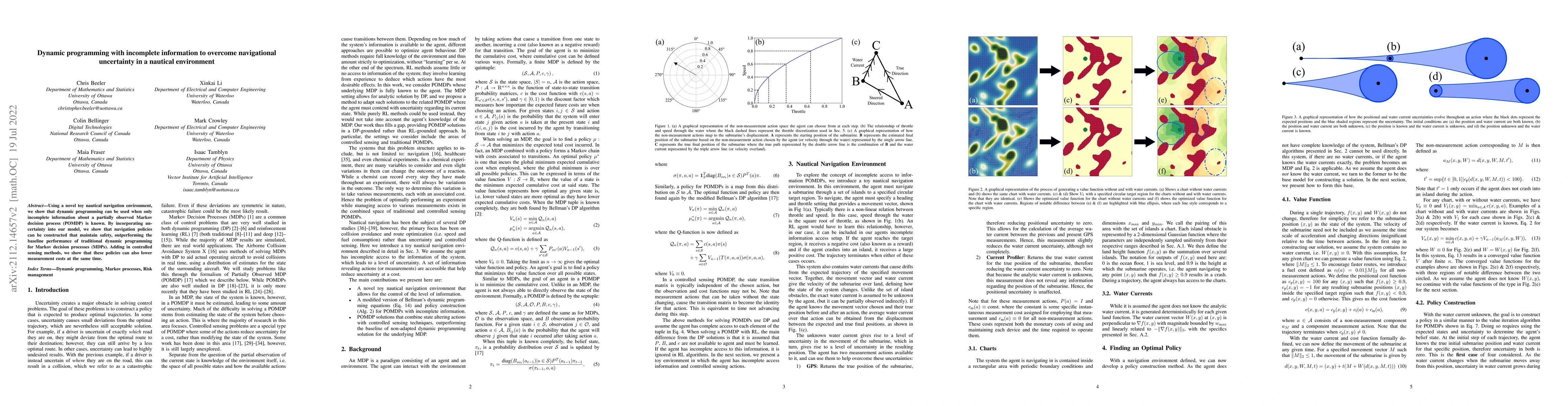 Thumbnail for Dynamic programming with incomplete information to overcome navigational
  uncertainty in a nautical environment