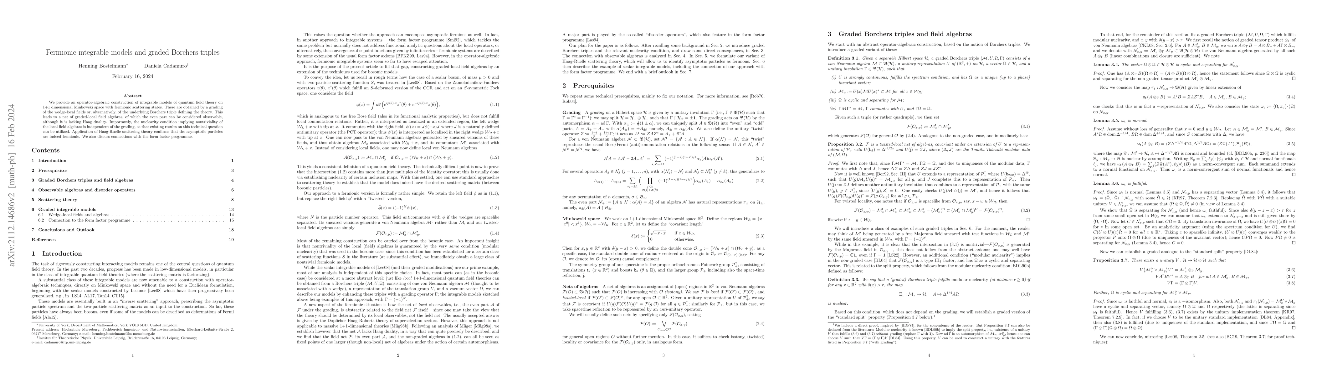 Thumbnail for Fermionic integrable models and graded Borchers triples