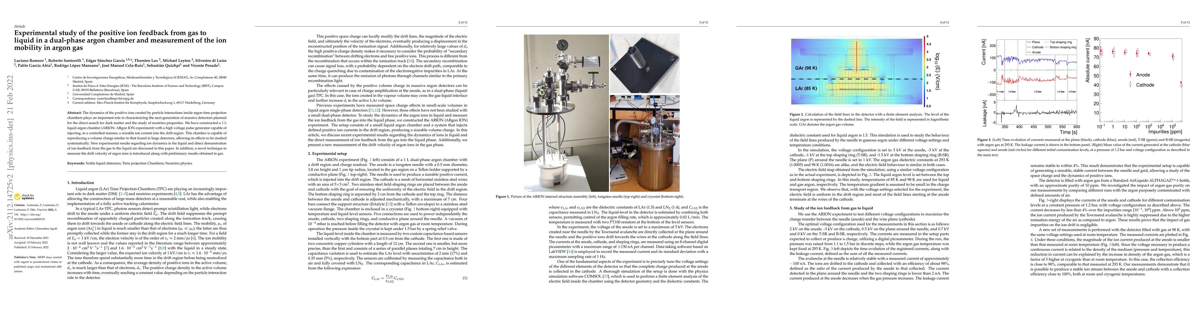 Thumbnail for Experimental study of the positive ion feedback from gas to liquid in a
  dual-phase argon chamber and measurement of the ion mobility in argon gas