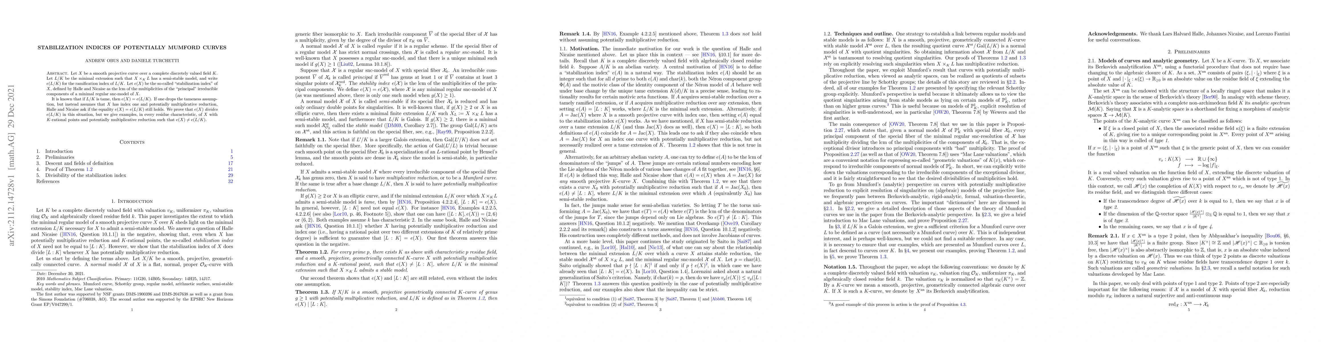 Thumbnail for Stabilization indices of potentially Mumford curves