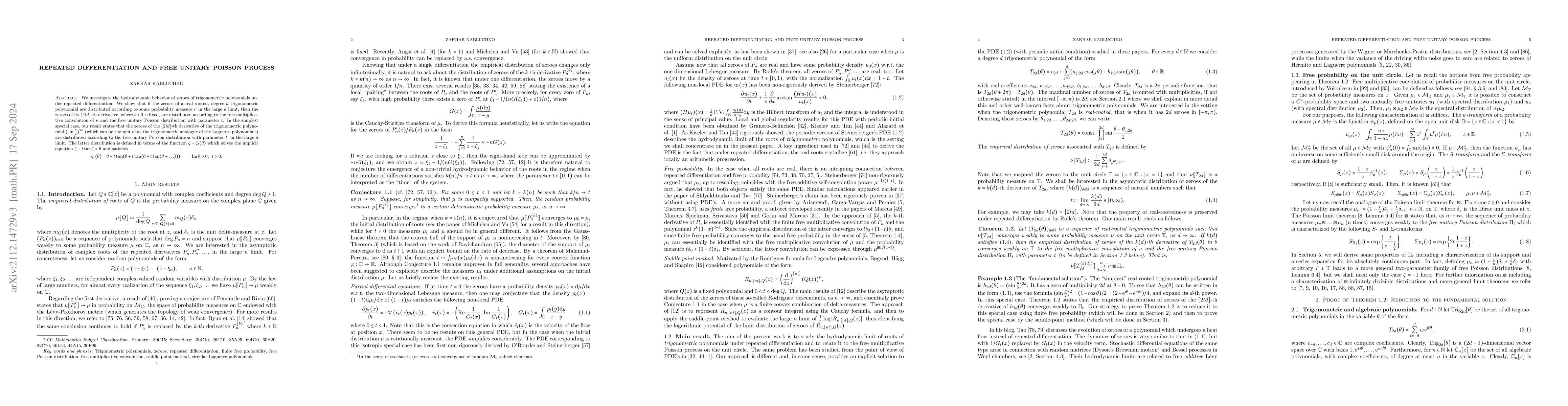 Thumbnail for Repeated differentiation and free unitary Poisson process