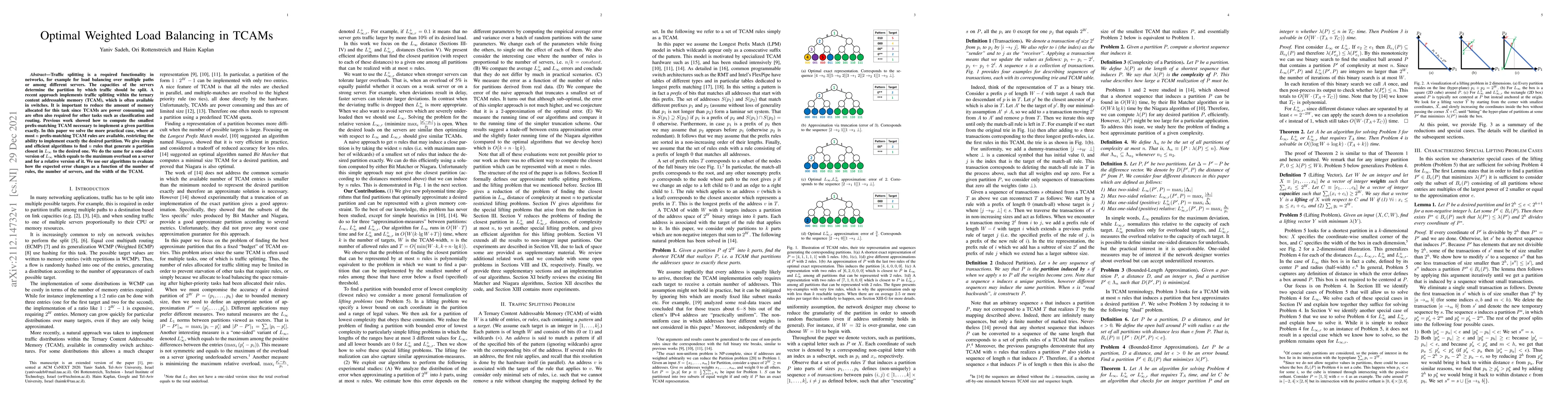 Thumbnail for Optimal Weighted Load Balancing in TCAMs