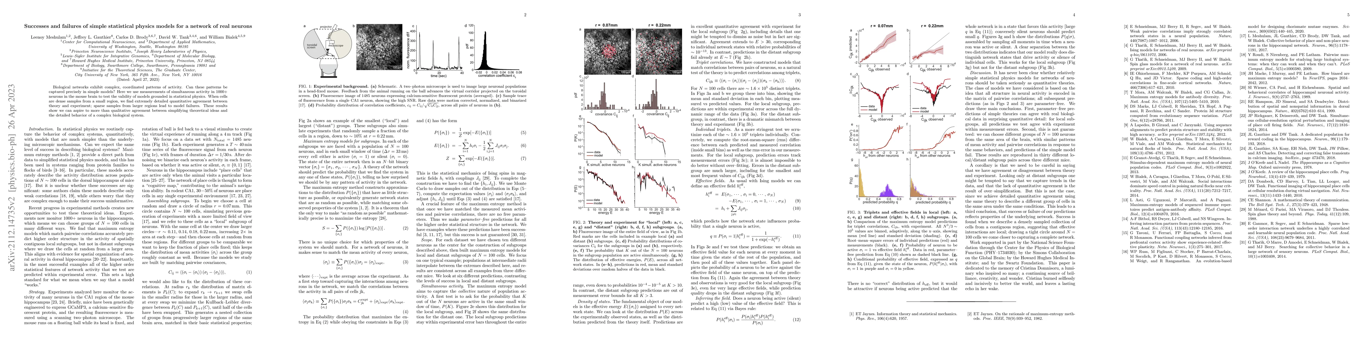 Thumbnail for Successes and failures of simple statistical physics models for a
  network of real neurons