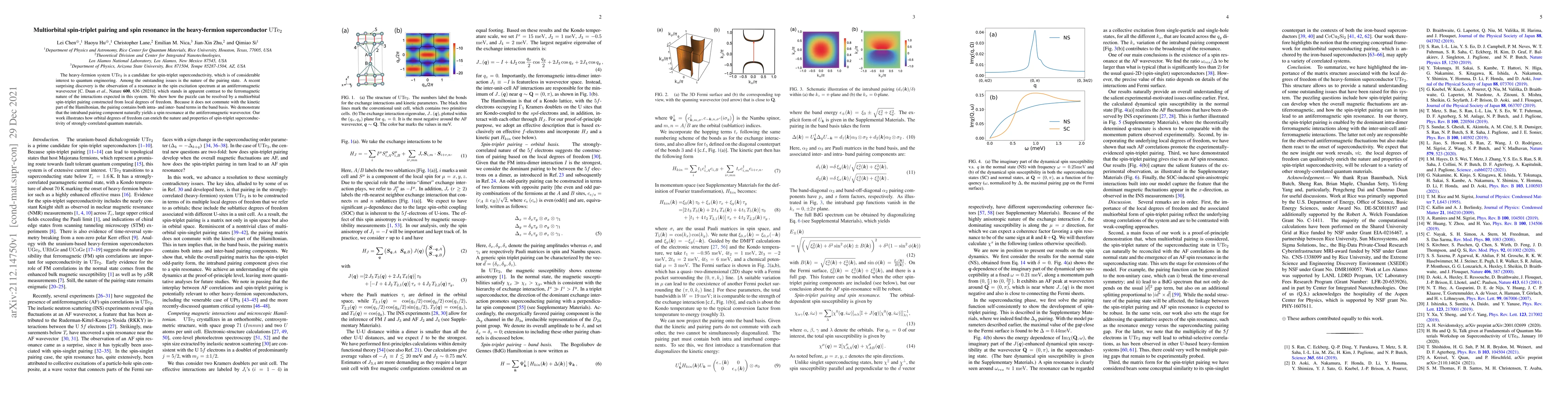Thumbnail for Multiorbital spin-triplet pairing and spin resonance in the
  heavy-fermion superconductor $\mathrm{UTe_2}$