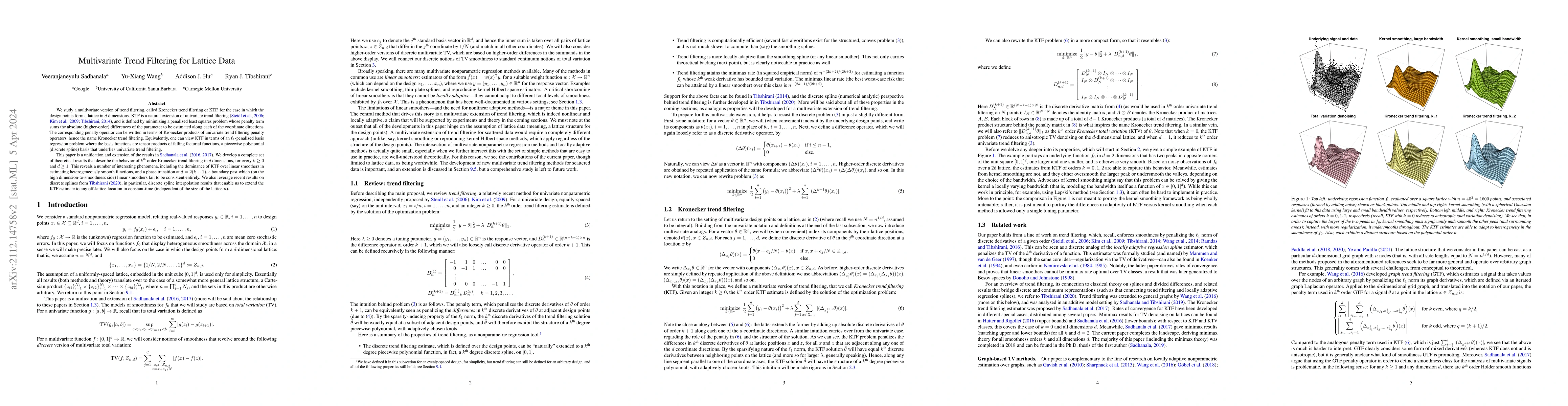 Thumbnail for Multivariate Trend Filtering for Lattice Data