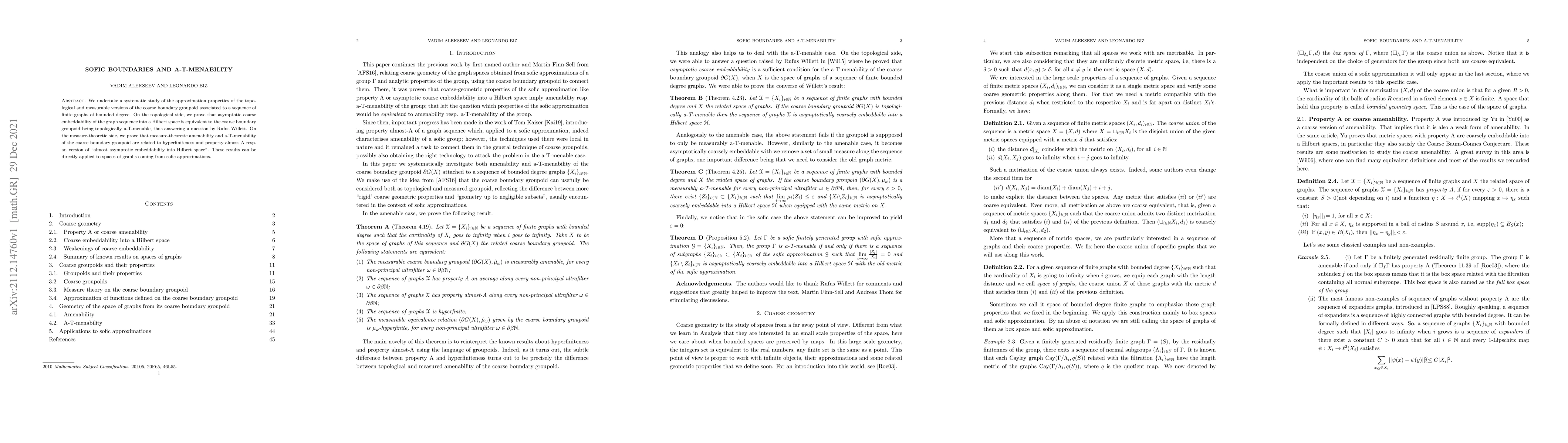 Thumbnail for Sofic boundaries and a-T-menability