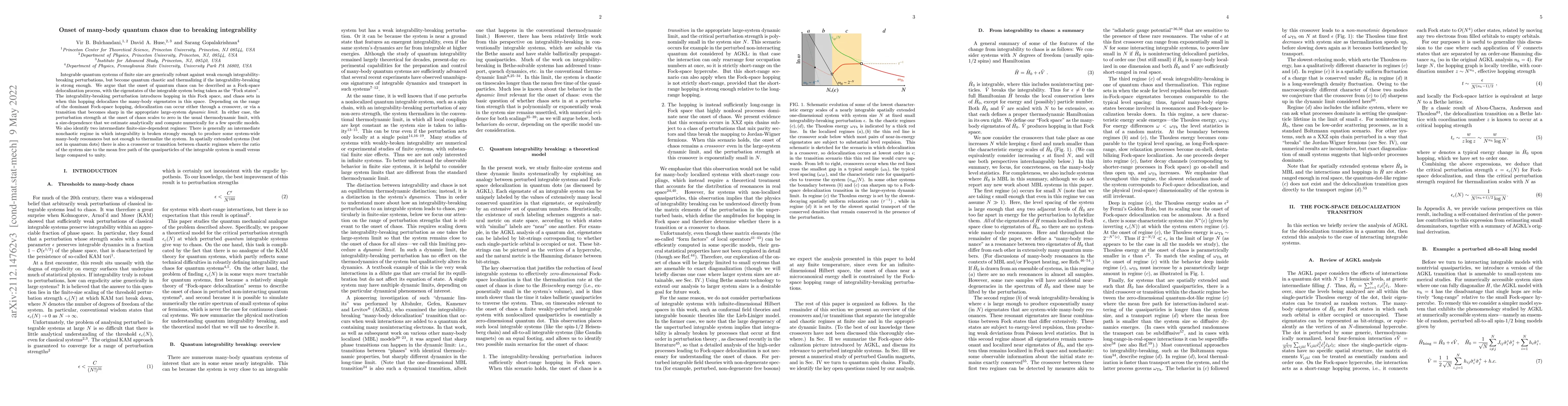 Thumbnail for Onset of many-body quantum chaos due to breaking integrability