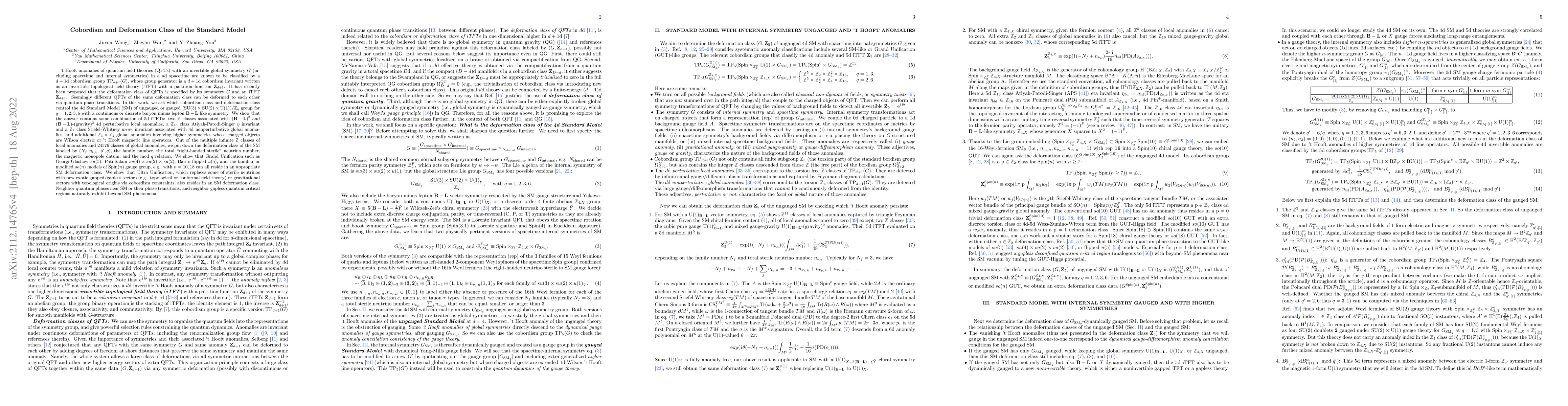 Thumbnail for Cobordism and Deformation Class of the Standard Model