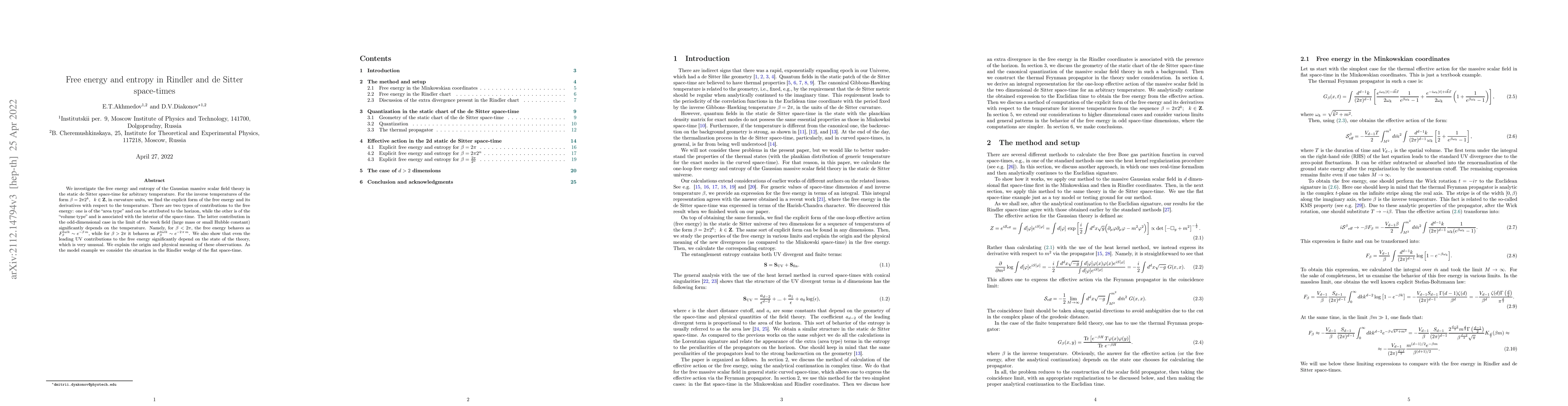 Thumbnail for Free energy and entropy in Rindler and de Sitter space-times