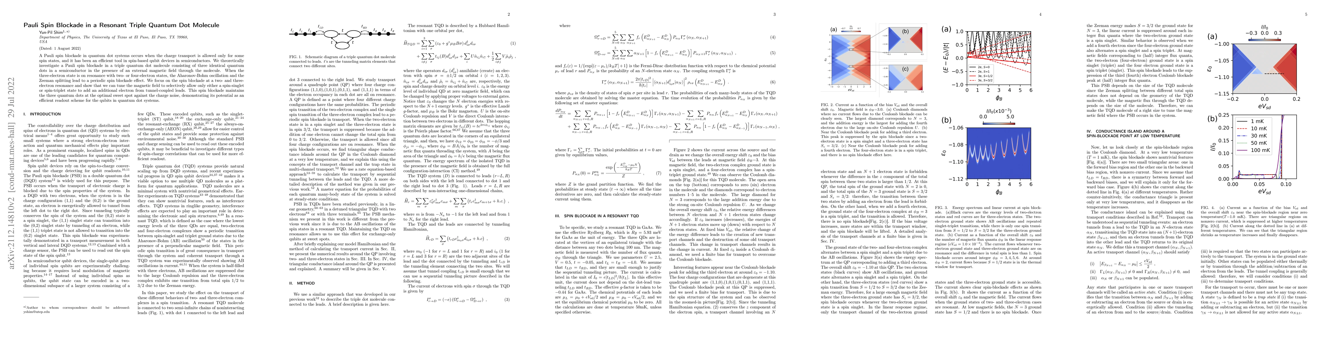 Thumbnail for Pauli Spin Blockade in a Resonant Triple Quantum Dot Molecule