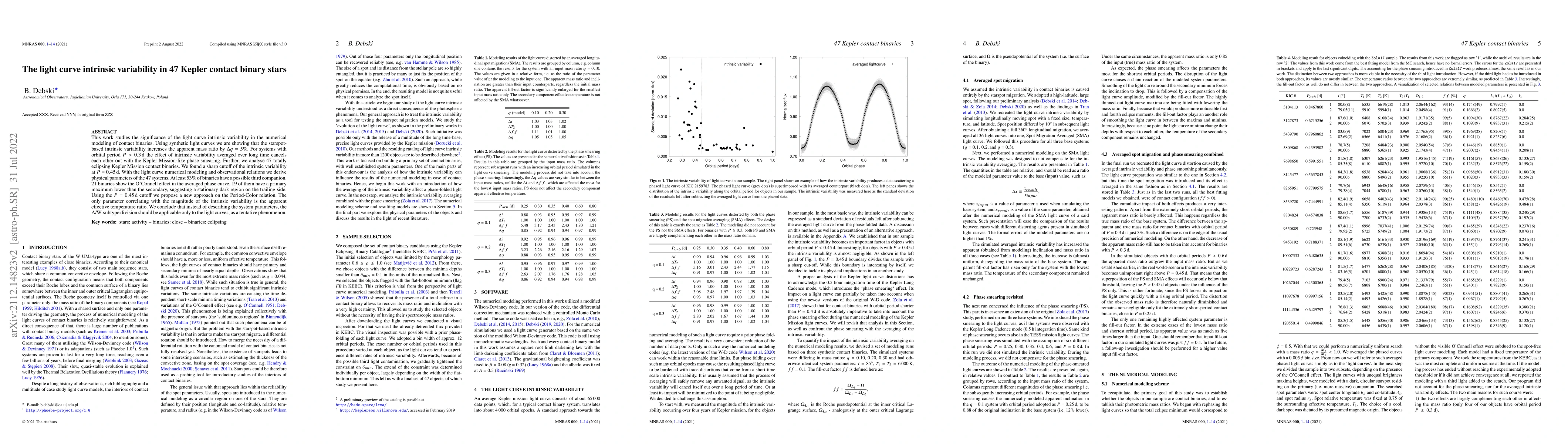 Thumbnail for The lightcurve intrinsic variability in 47 Kepler contact binary stars