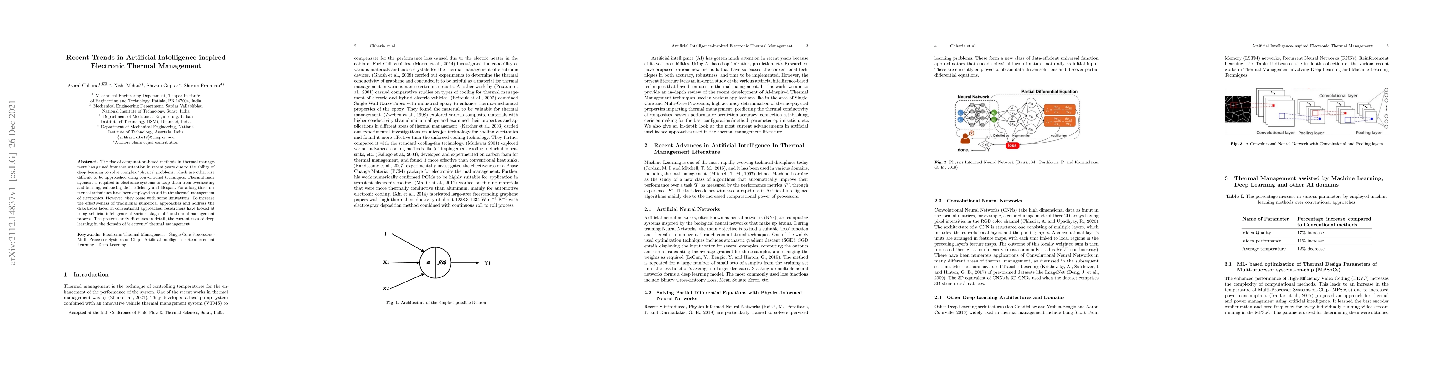 Thumbnail for Recent Trends in Artificial Intelligence-inspired Electronic Thermal
  Management