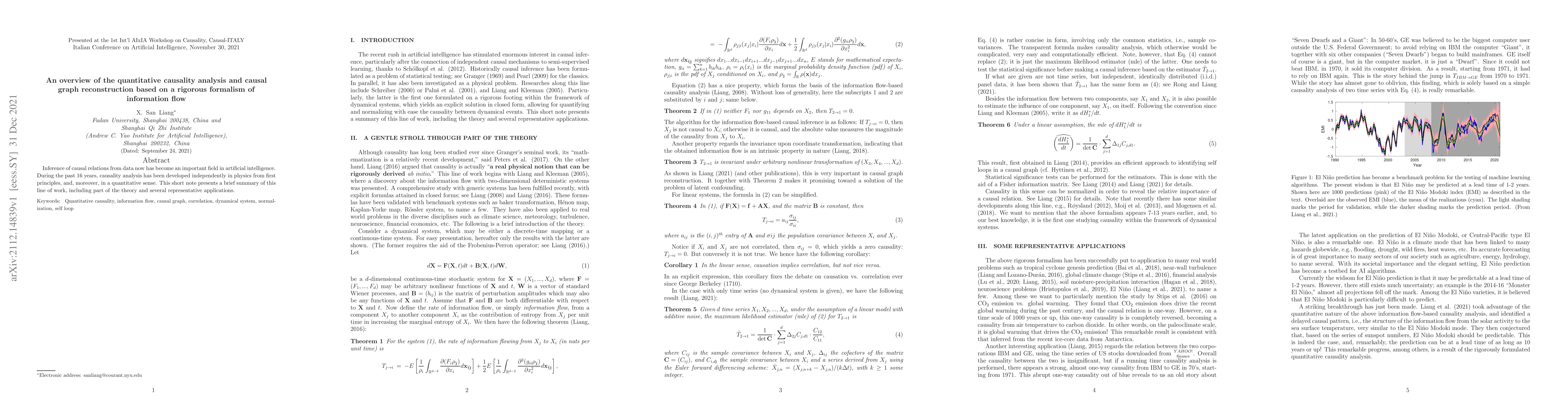 Thumbnail for An overview of the quantitative causality analysis and causal graph
  reconstruction based on a rigorous formalism of information flow