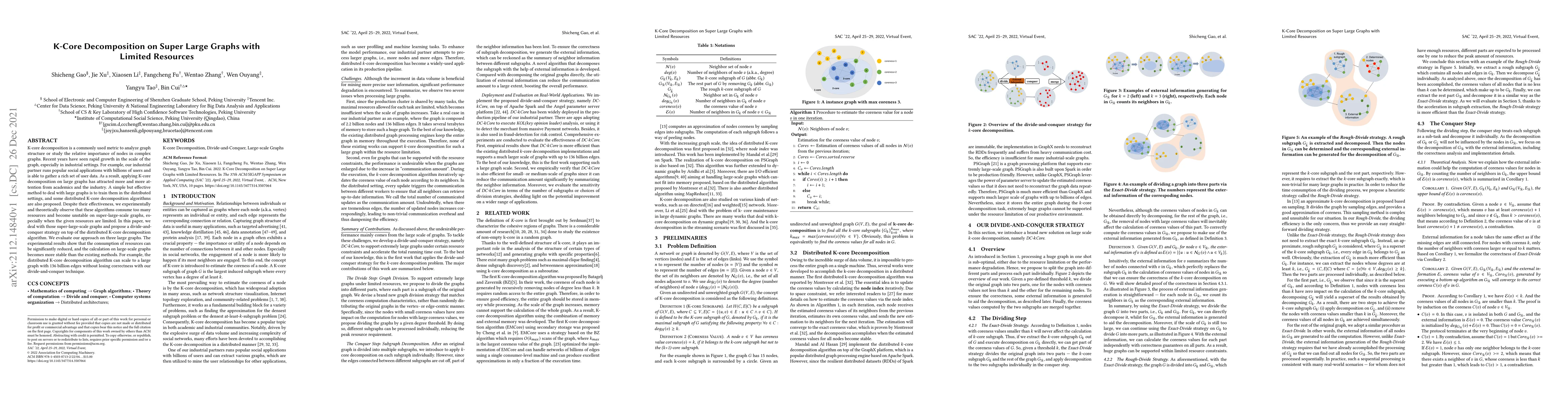 Thumbnail for K-Core Decomposition on Super Large Graphs with Limited Resources
