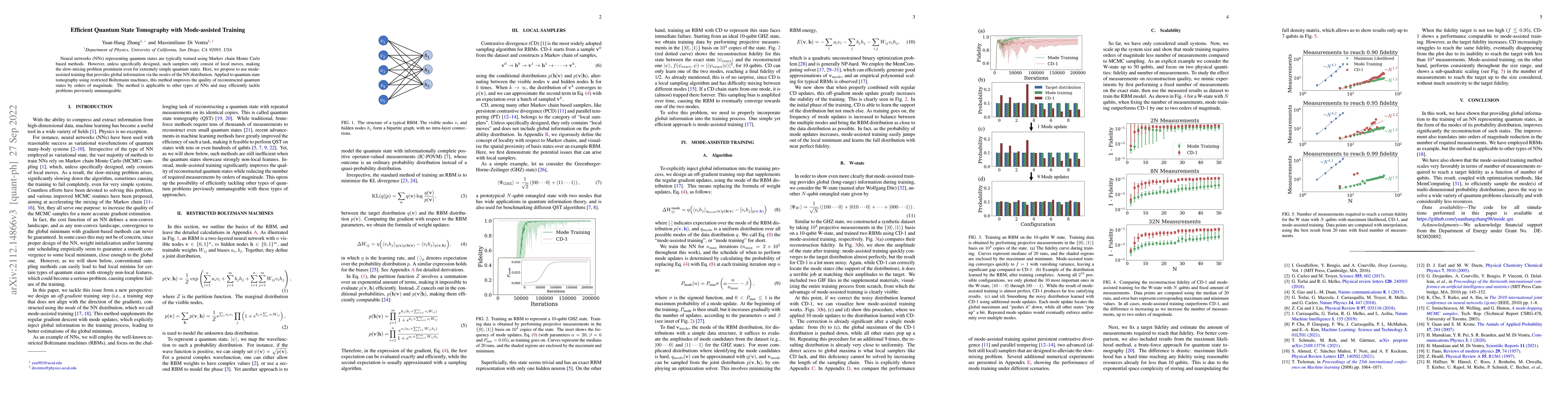 Thumbnail for Efficient Quantum State Tomography with Mode-assisted Training