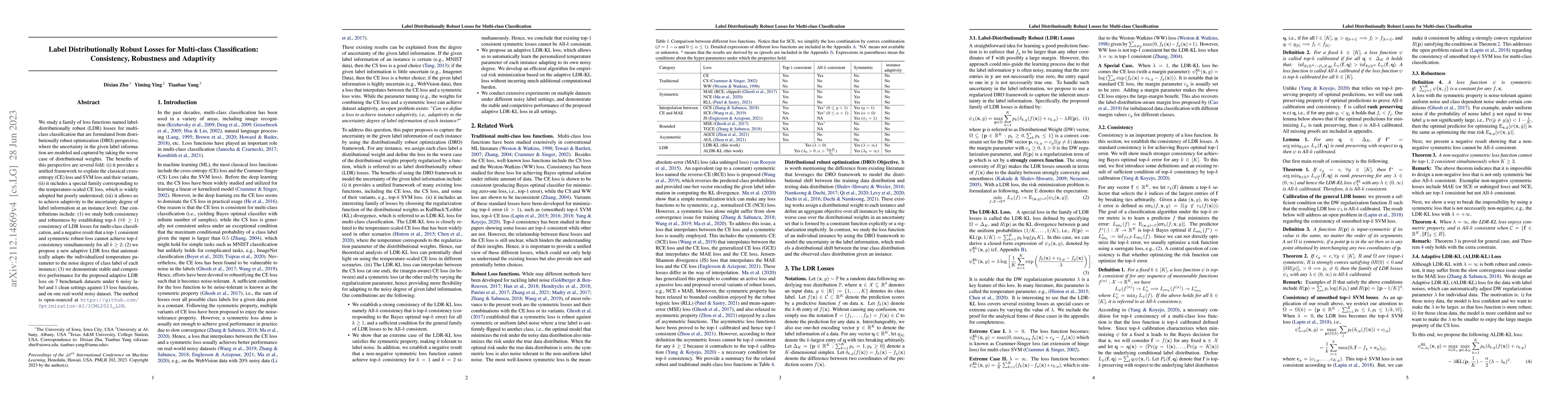Thumbnail for Label Distributionally Robust Losses for Multi-class Classification:
  Consistency, Robustness and Adaptivity
