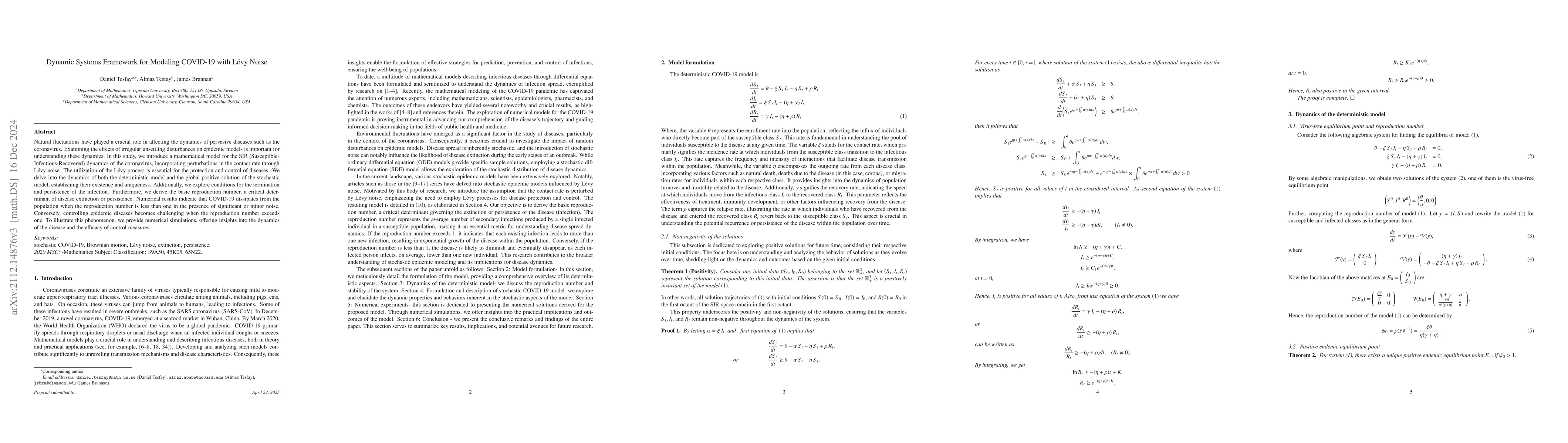 Thumbnail for Stochastic COVID-19 Model Influenced by Non-Gaussian Noise