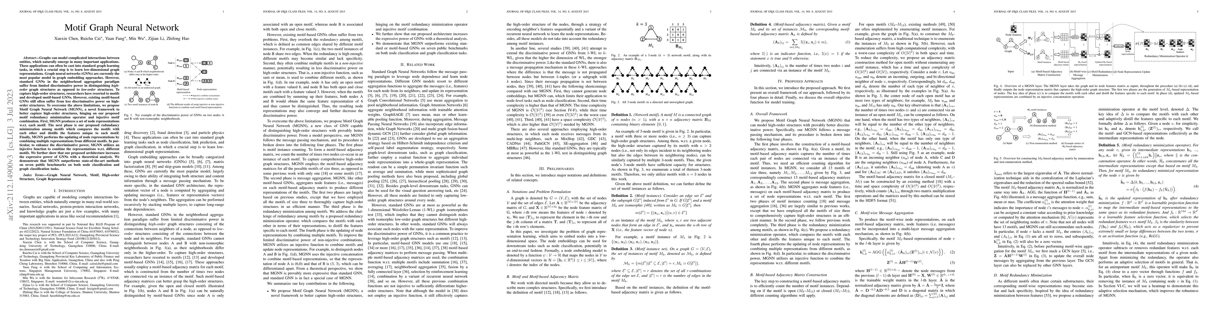 Thumbnail for Motif Graph Neural Network