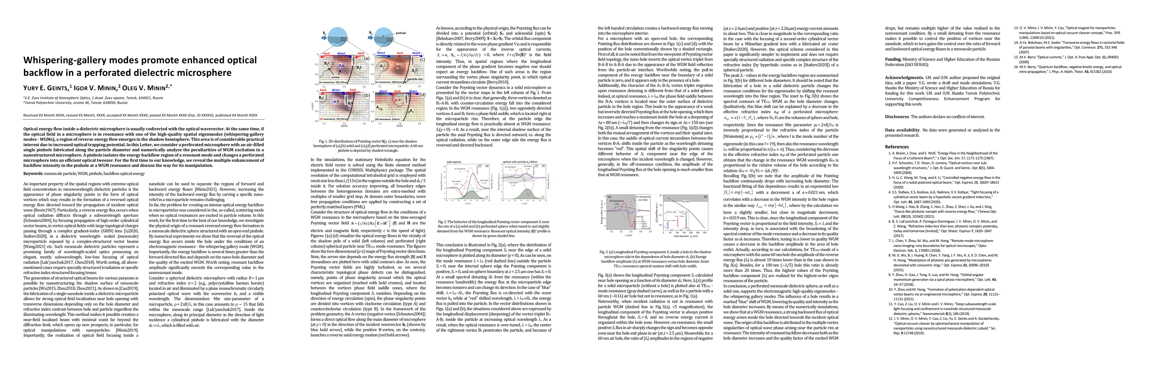 Thumbnail for Whispering-gallery modes promote enhanced optical backflow in a
  perforated dielectric microsphere