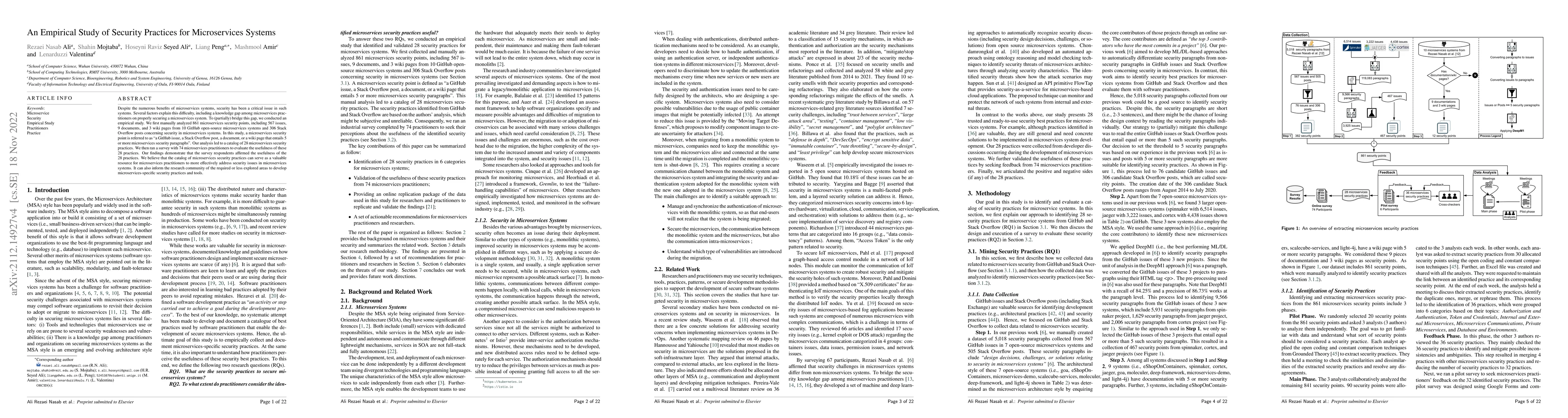 Thumbnail for An Empirical Study of Security Practices for Microservices Systems