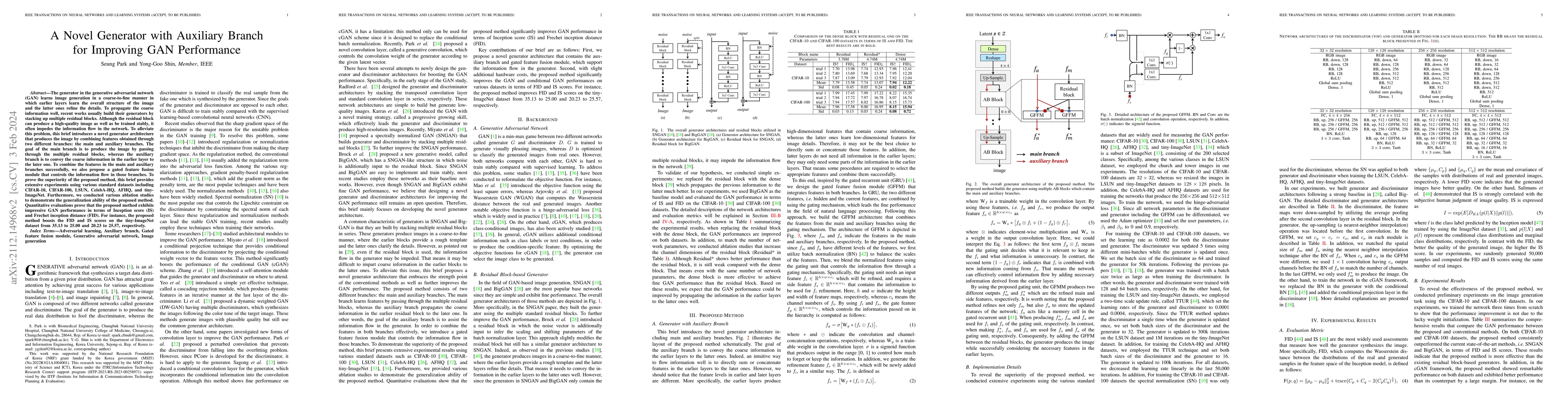 Thumbnail for A Novel Generator with Auxiliary Branch for Improving GAN Performance