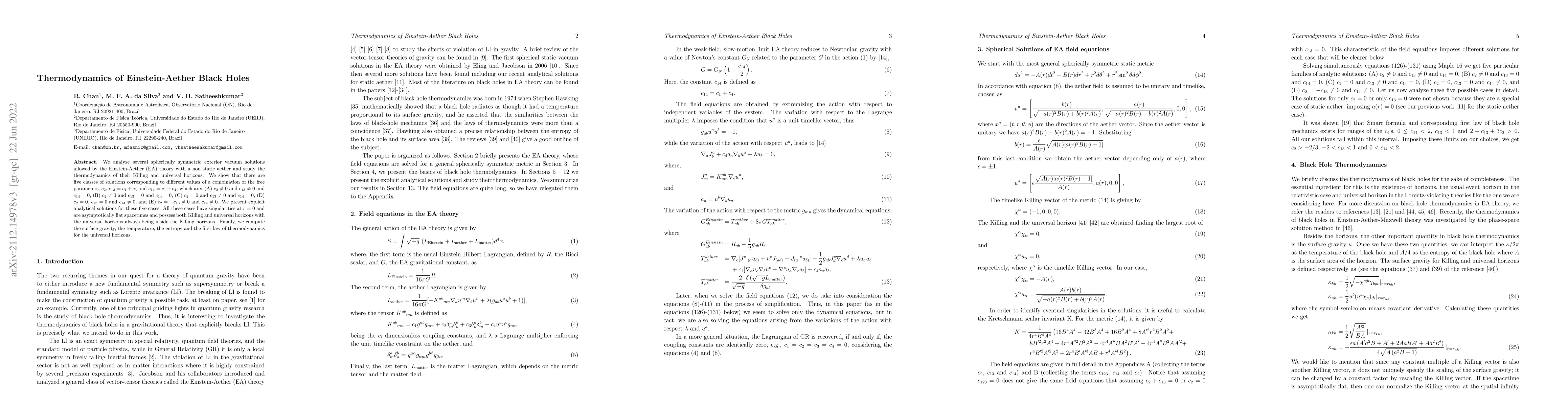 Thumbnail for Thermodynamics of Einstein-Aether Black Holes