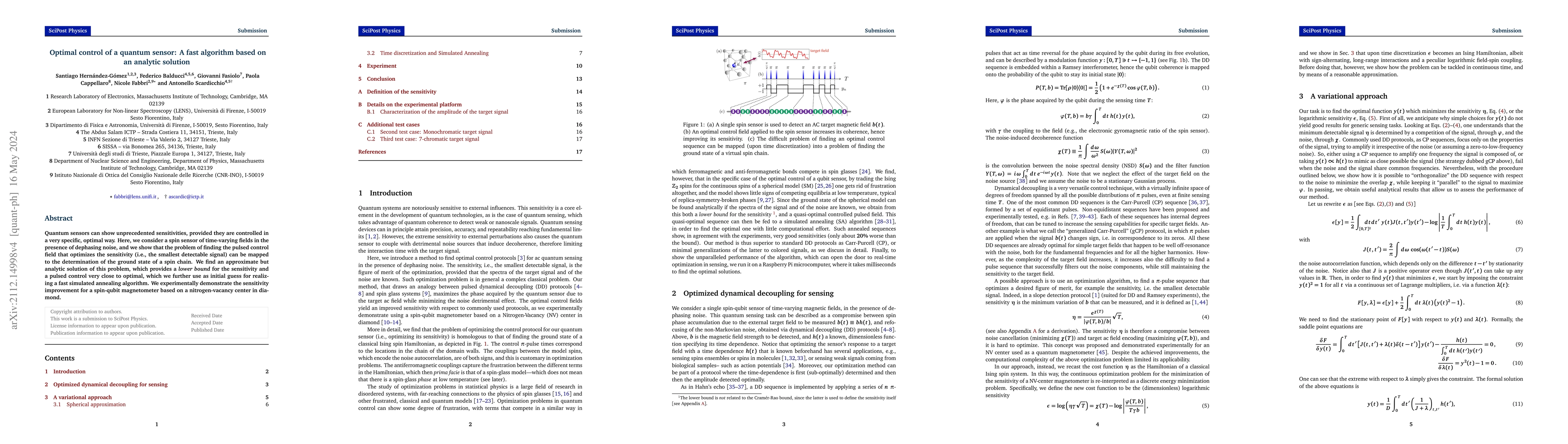 Thumbnail for Optimal control of a quantum sensor: A fast algorithm based on an
  analytic solution