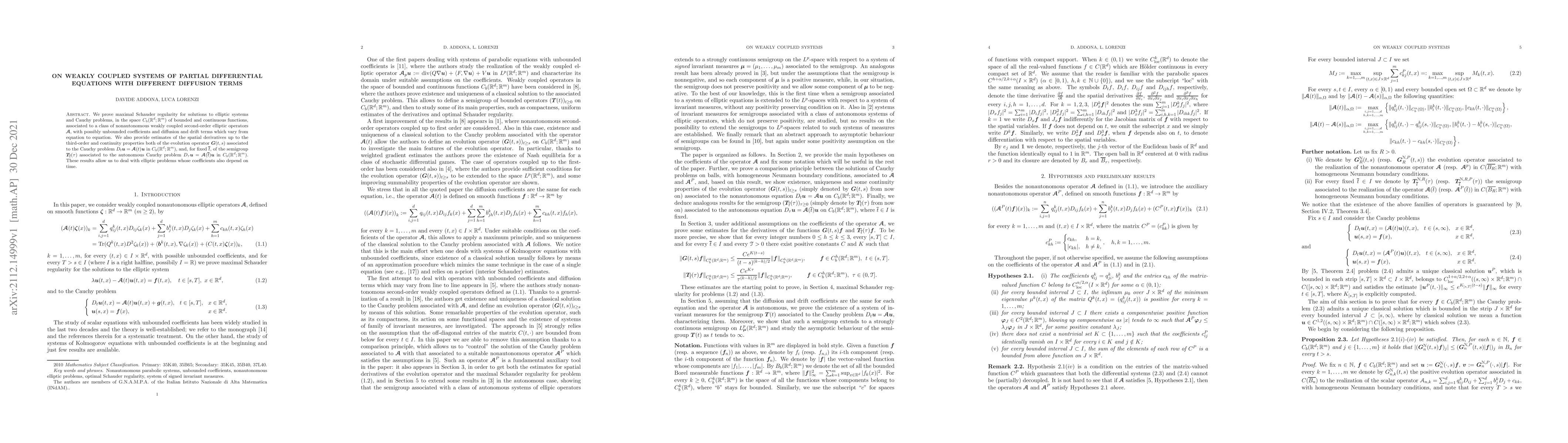 Thumbnail for On weakly coupled systems of partial differential equations with
  different diffusion terms