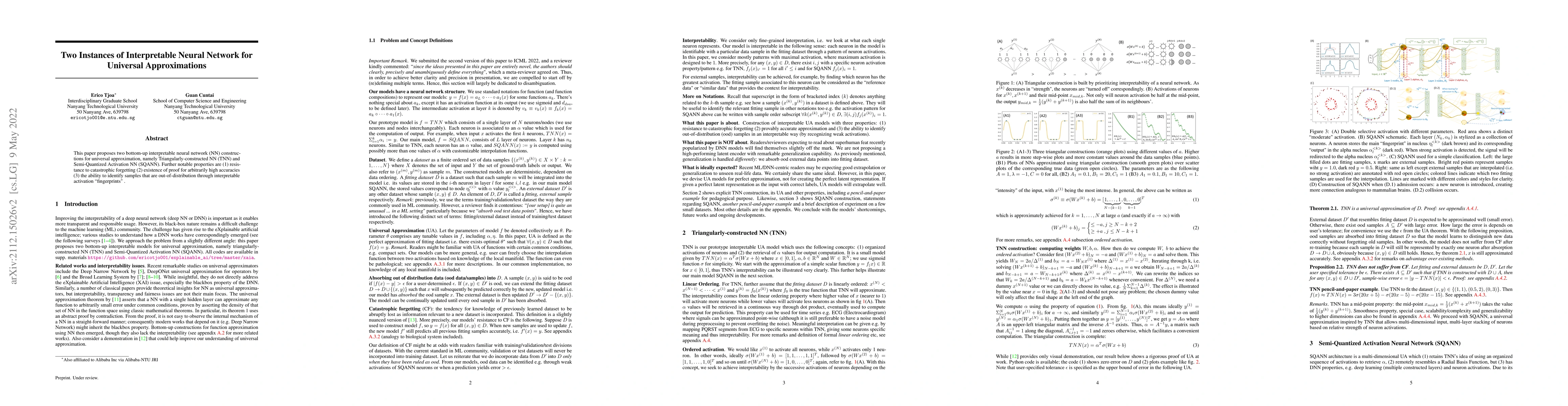 Thumbnail for Two Instances of Interpretable Neural Network for Universal
  Approximations