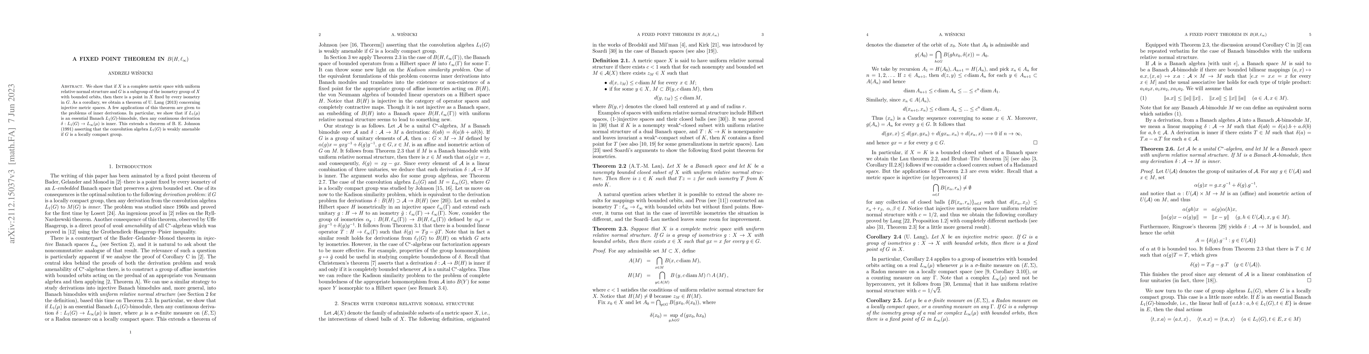 Thumbnail for A fixed point theorem in $B(H,\ell _{\infty })$