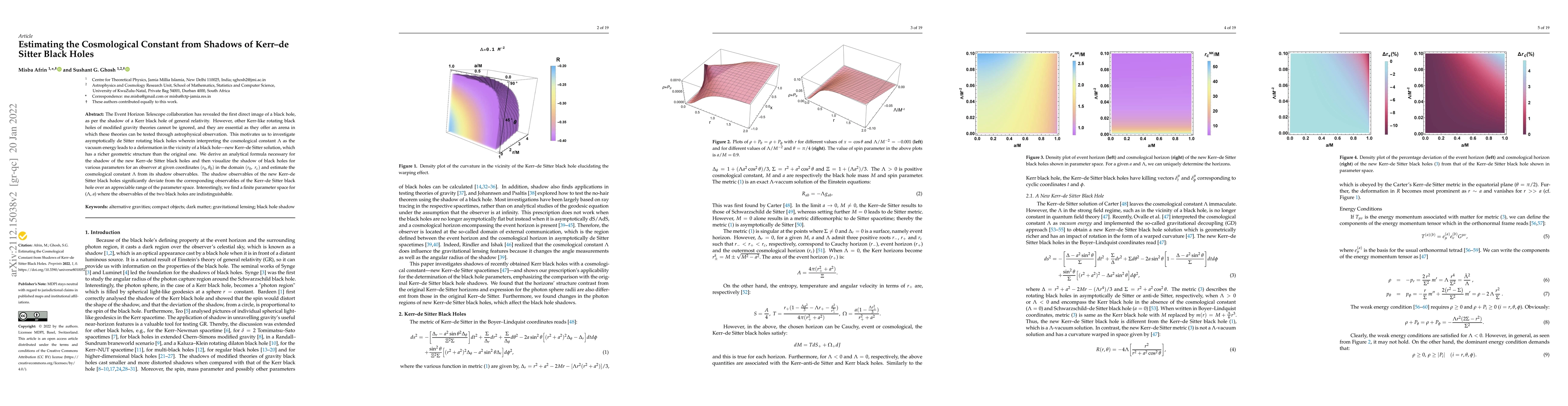 Thumbnail for Estimating the cosmological constant from shadows of Kerr--de Sitter
  black holes