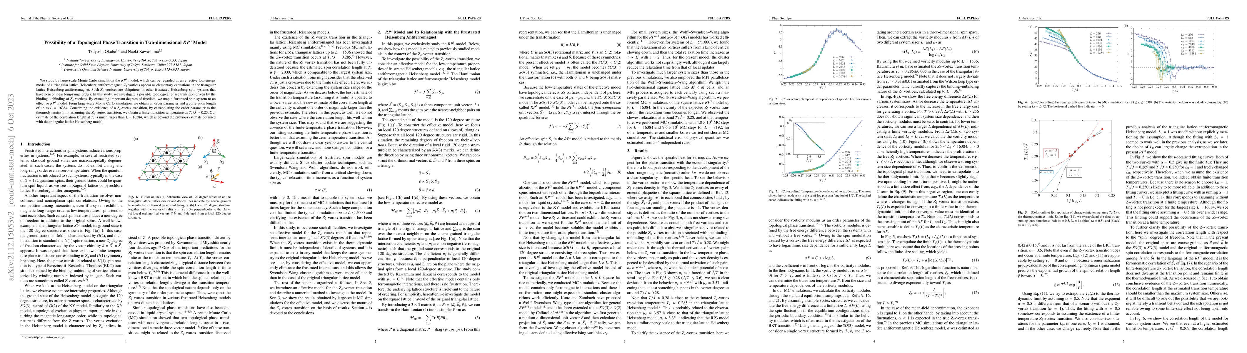 Thumbnail for Possibility of a Topological Phase Transition in Two-dimensional $RP^3$
  Model