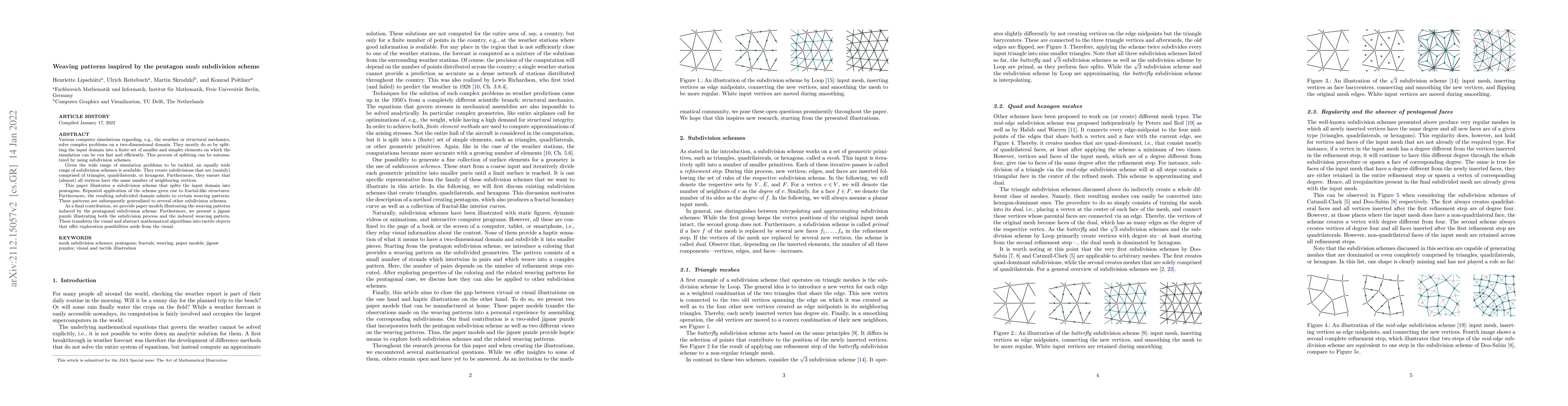 Thumbnail for Weaving patterns inspired by the pentagon snub subdivision scheme
