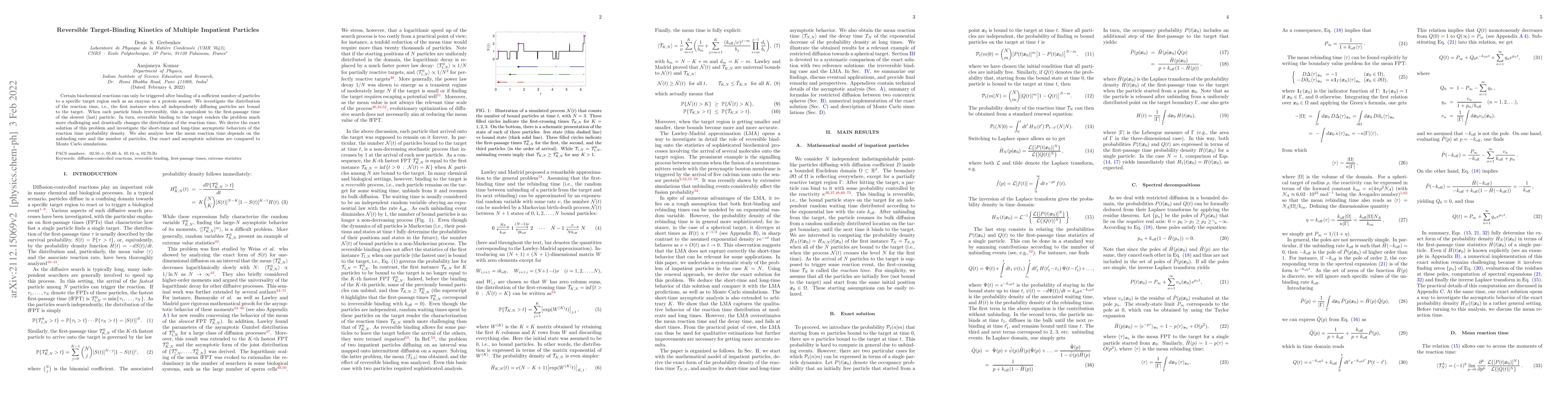 Thumbnail for Reversible Target-Binding Kinetics of Multiple Impatient Particles