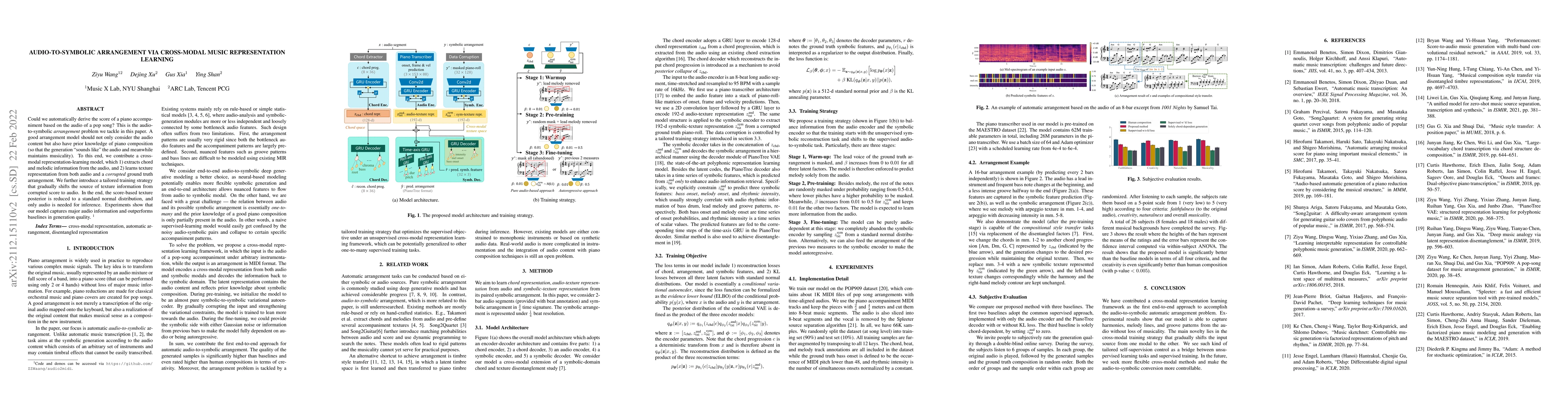 Thumbnail for Audio-to-symbolic Arrangement via Cross-modal Music Representation
  Learning
