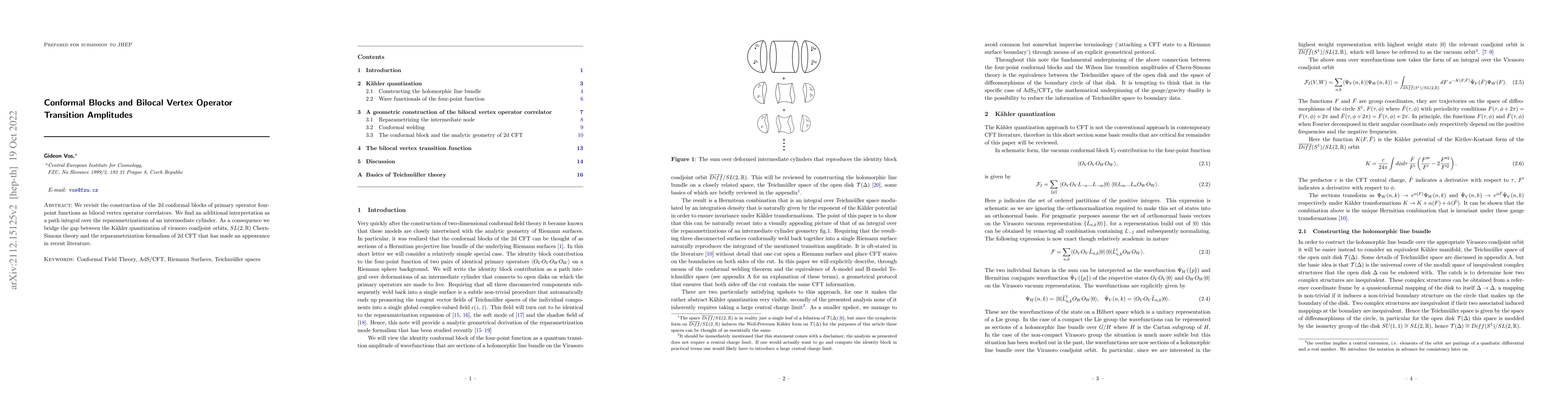 Thumbnail for Conformal Blocks and Bilocal Vertex Operator Transition Amplitudes