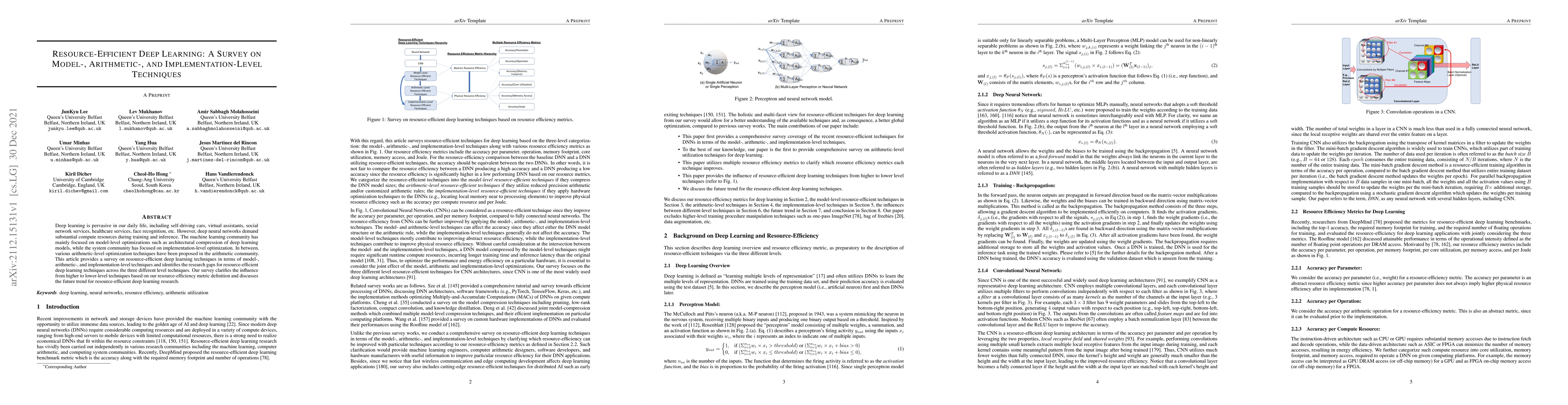 Thumbnail for Resource-Efficient Deep Learning: A Survey on Model-, Arithmetic-, and
  Implementation-Level Techniques