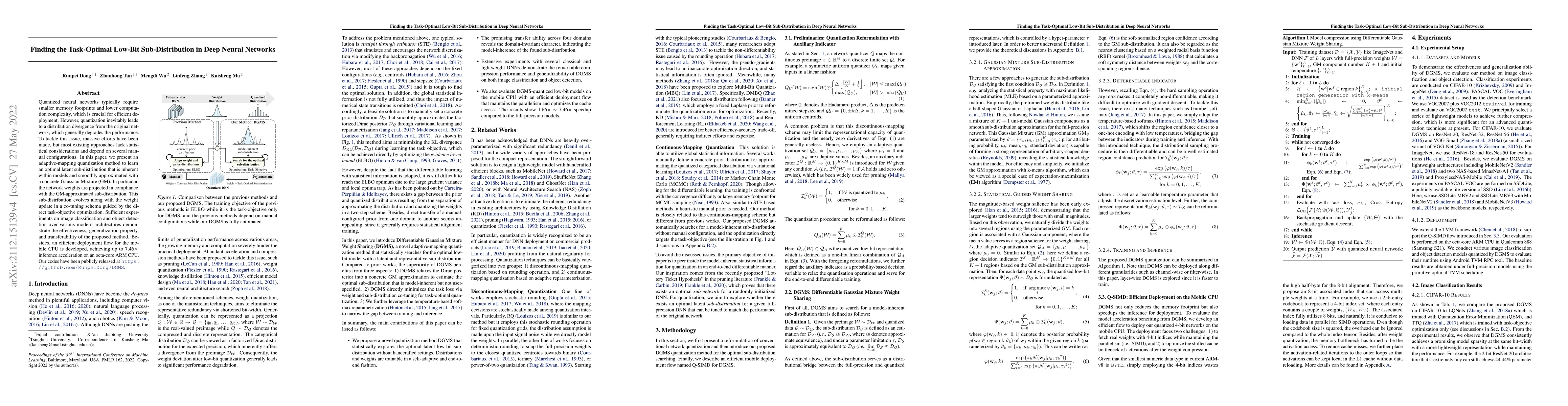 Thumbnail for Finding the Task-Optimal Low-Bit Sub-Distribution in Deep Neural
  Networks