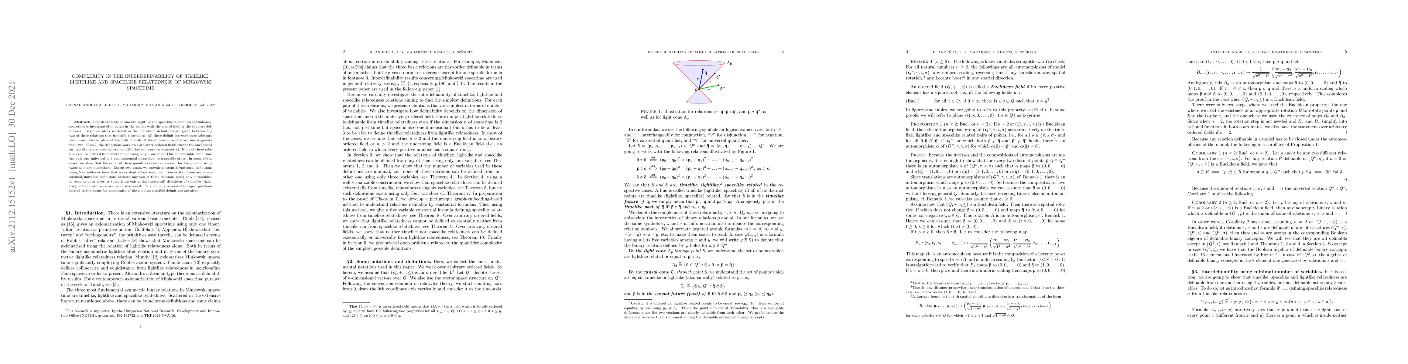 Thumbnail for Complexity in the interdefinability of timelike, lightlike and spacelike
  relatedness of Minkowski spacetime