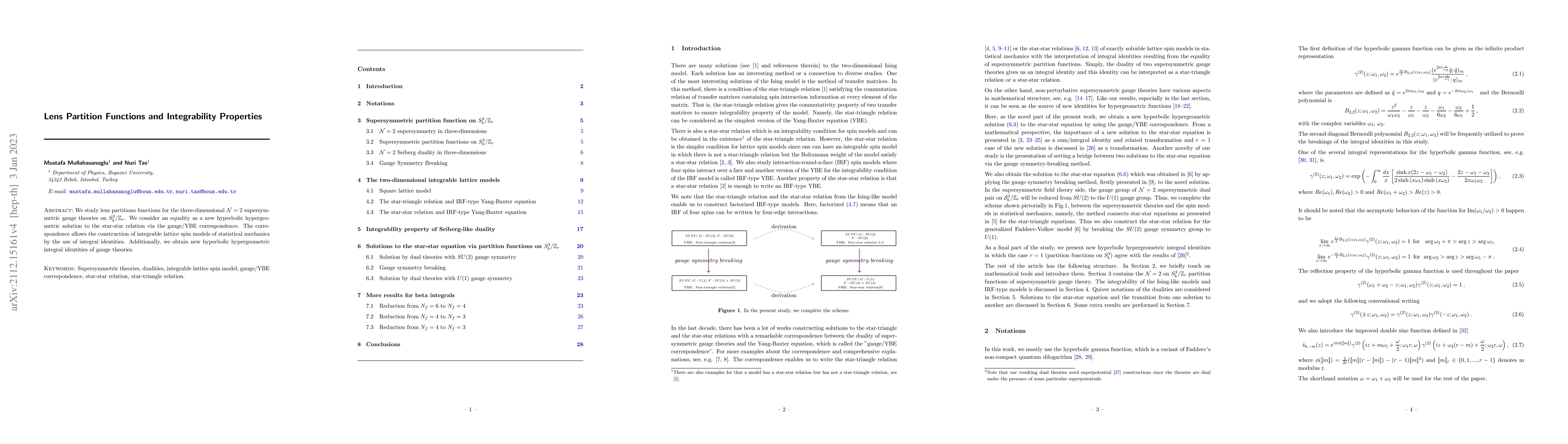 Thumbnail for Lens Partition Functions and Integrability Properties